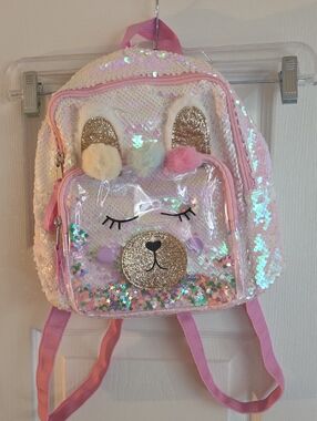Cat & Jack Girls' Sequin Llama Backpack
